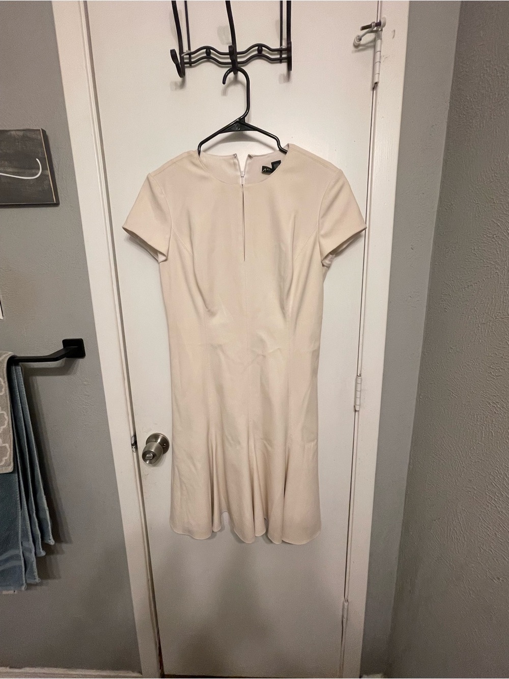 Ralph Lauren Black Label cream wool blend fit and flare dress size 8